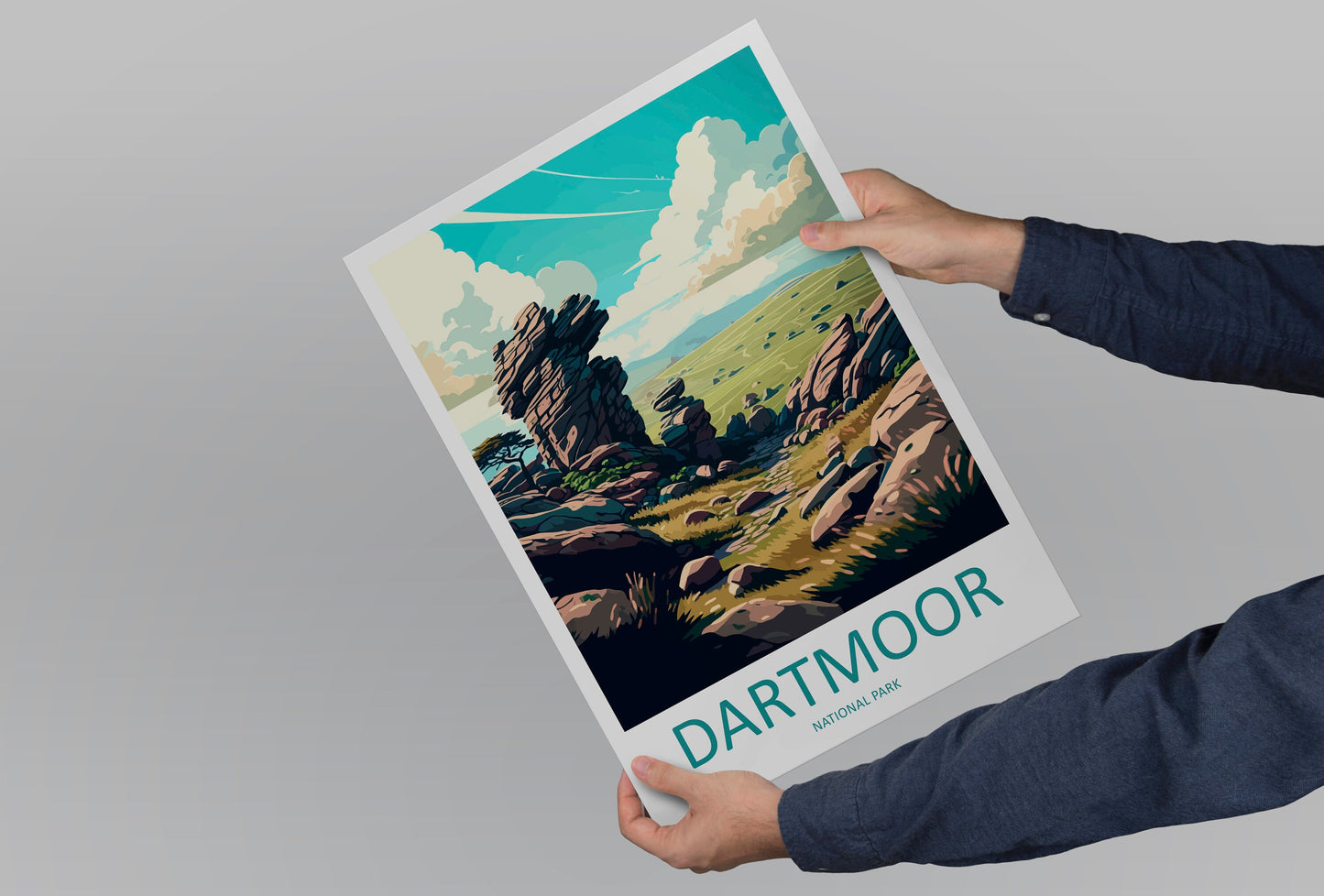 Dartmoor Travel Print Wall Art Dartmoor Wall Hanging Home Deco National Park Gift Art Lovers Wall Art Print Dartmoor National Park Wall Art