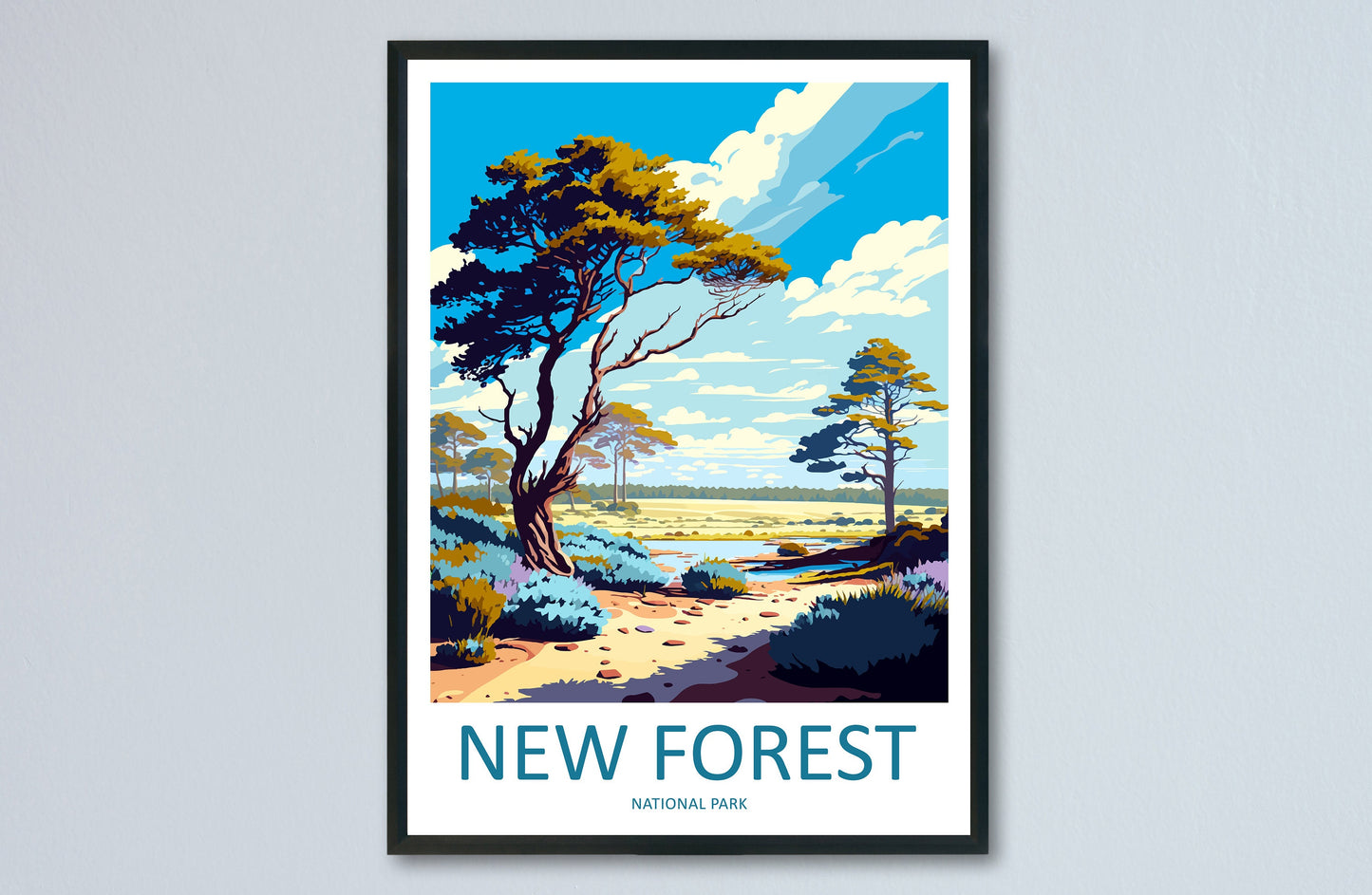 New Forest Travel Print Wall Art New Forest Wall Hanging Home Decor National Park Gift New Forest Lovers Wall Art Print New Forest National