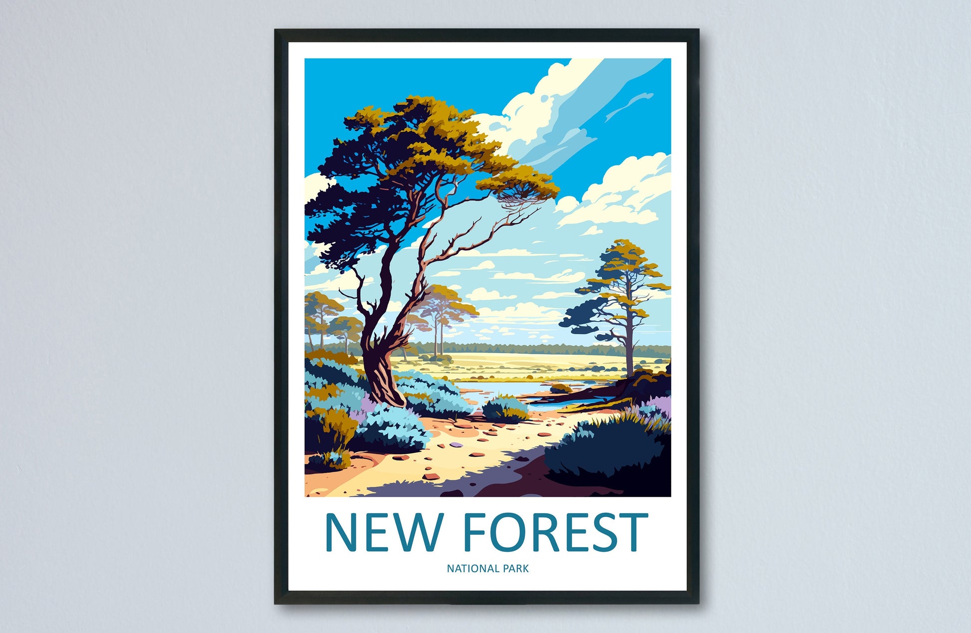 New Forest Travel Print Wall Art New Forest Wall Hanging Home Decor National Park Gift New Forest Lovers Wall Art Print New Forest National