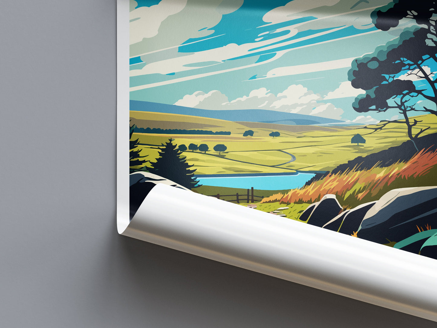 Northumberland Travel Print Wall Art Northumberland Wall Hanging Home Decor National Park Gift Northumberland Lovers National Park Wall Art