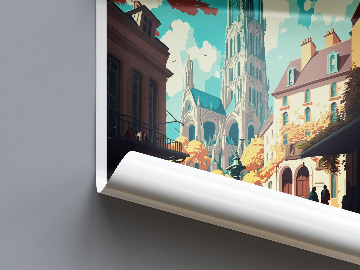 Rouen Travel Print Wall Art Rouen Wall Hanging Home Décor Rouen Gift Art Lovers France Art Lover Gift Rouen Print France Artwork Rouen Gift