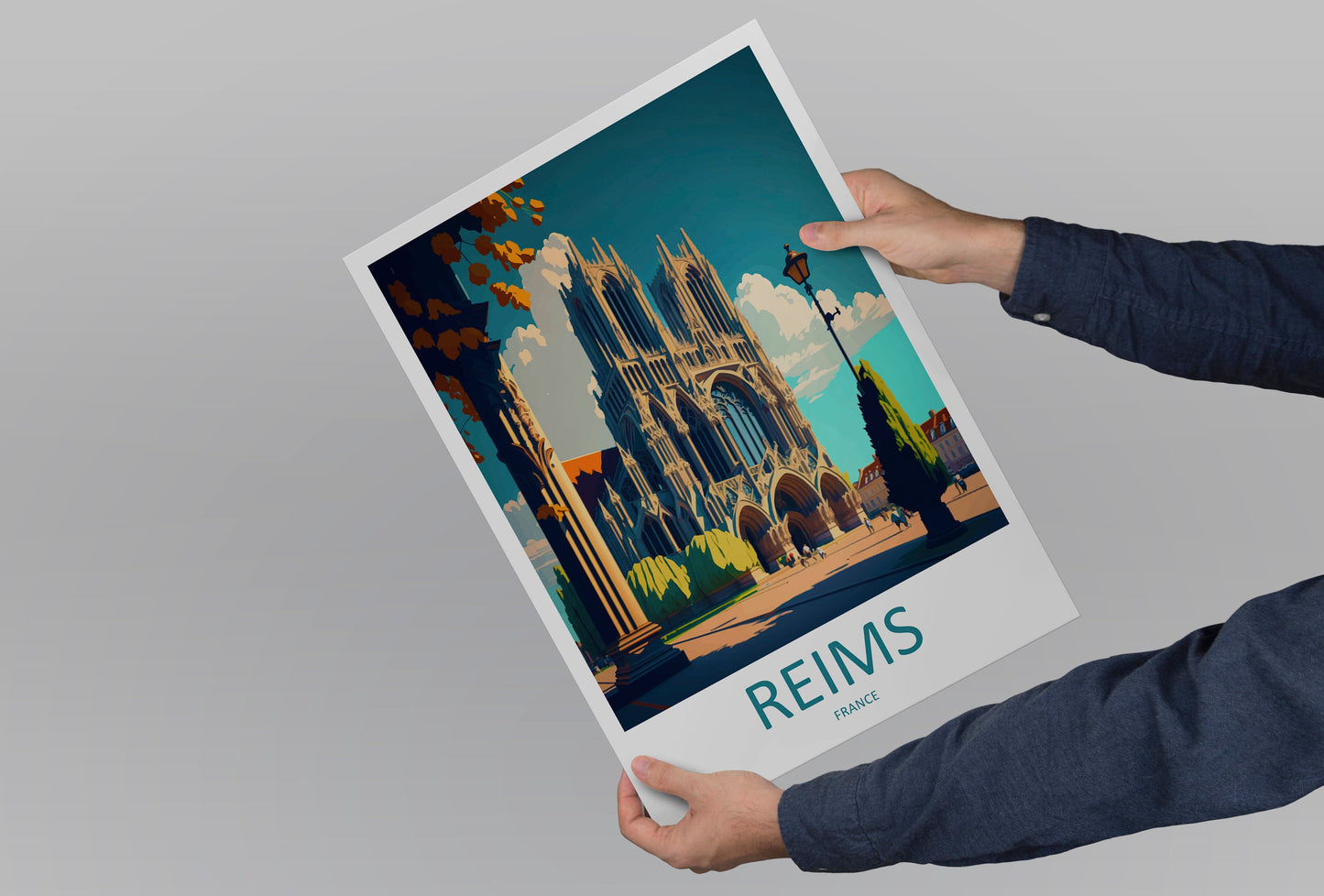Reims Travel Print Wall Art Reims Wall Hanging Home Décor Reims Gift Art Lovers France Art Lover Gift Reims Print France Artwork Reims Gift