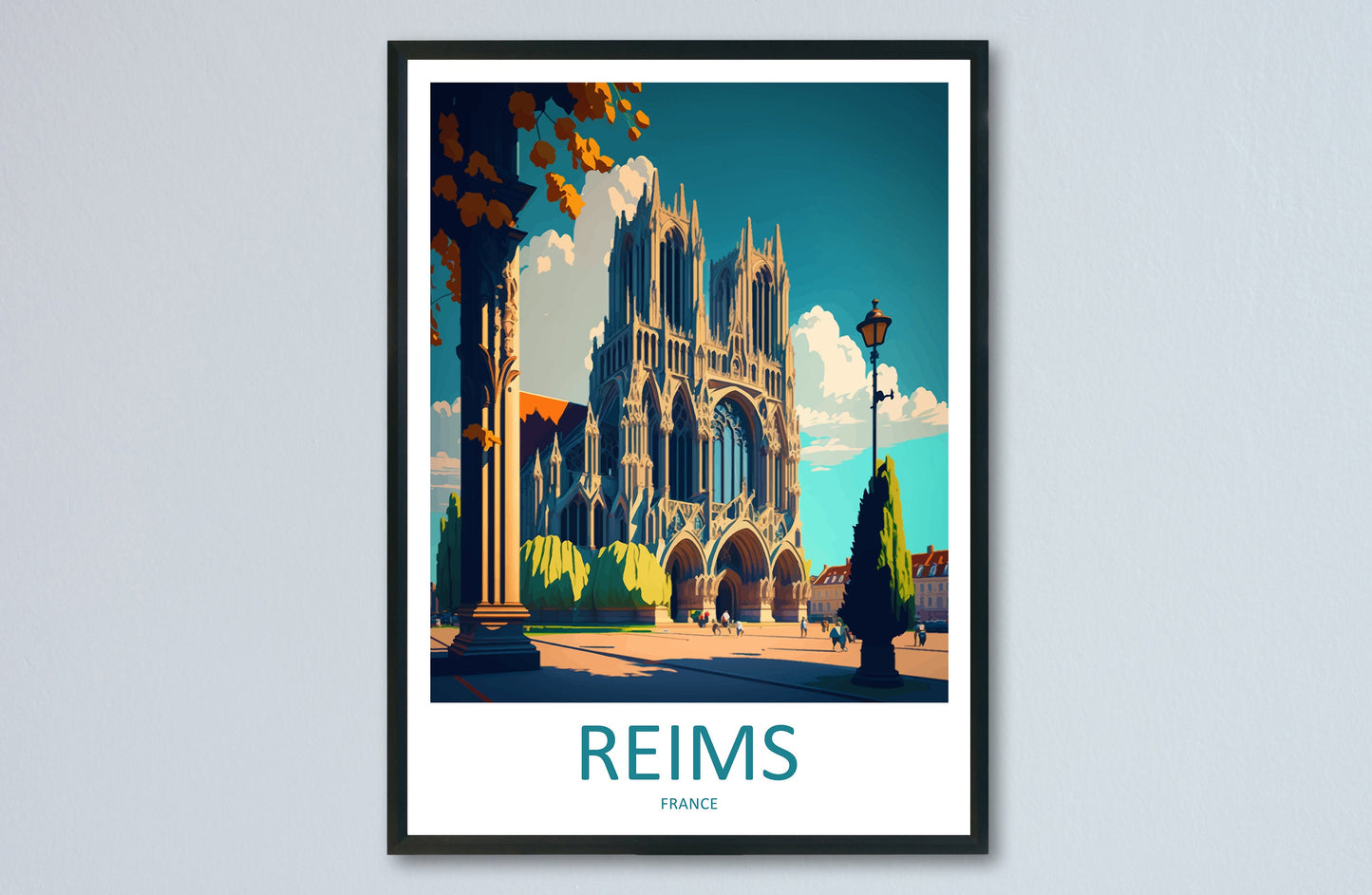 Reims Travel Print Wall Art Reims Wall Hanging Home Décor Reims Gift Art Lovers France Art Lover Gift Reims Print France Artwork Reims Gift