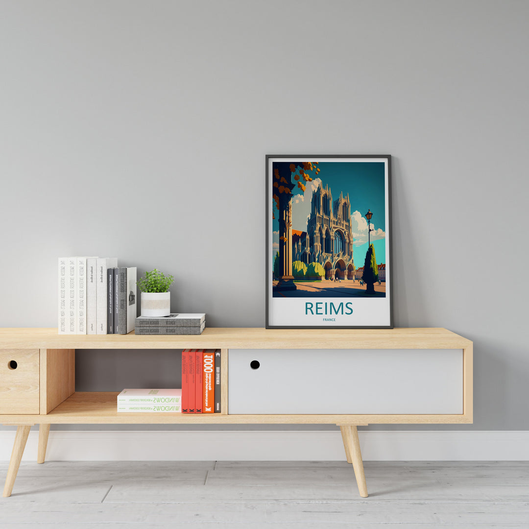 Reims Travel Print Wall Art Reims Wall Hanging Home Décor Reims Gift Art Lovers France Art Lover Gift Reims Print France Artwork Reims Gift