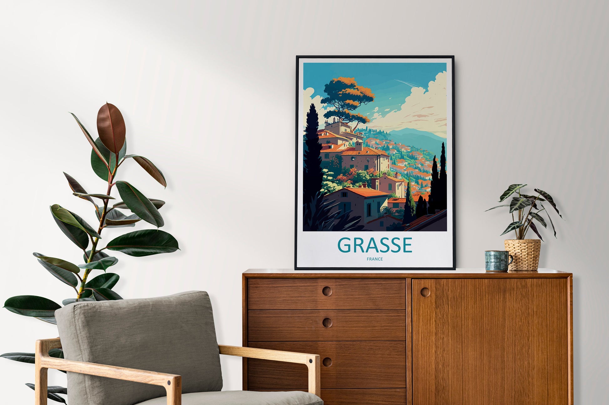 Grasse Travel Print Wall Art Grasse Wall Hanging Home Décor Grasse Gift Art Lovers France Art Lover Gift Grasse Print France Artwork Gift