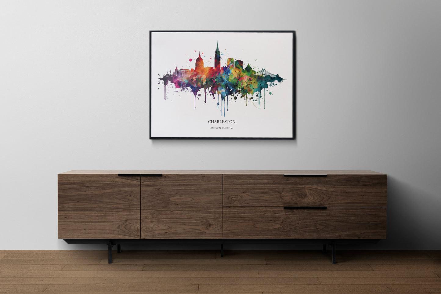 Charleston Watercolour Skyline Print Charleston Cityscape Rotterdam Home Décor Art Print Wall Art Charleston Print Charleston Watercolor Art