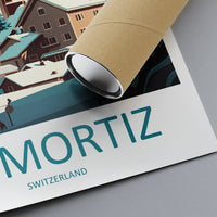 St. Mortiz Travel Print Wall Art St. Mortiz Wall Hanging Home Décor St. Mortiz Gift Art Lovers Ski Art Lover Gift St. Mortiz Print Skiing
