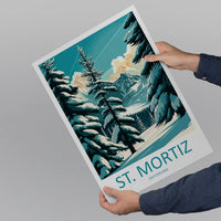 St. Mortiz Travel Print Wall Art St. Mortiz Wall Hanging Home Décor St. Mortiz Gift Art Lovers Ski Art Lover Gift St. Mortiz Print Skiing