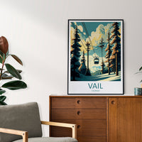 Vail Ski Resort Travel Print Wall Art Vail Ski Resort Wall Hanging Home Décor Vail Gift Art Lovers Ski Art Lover Gift Vail Print Skiing