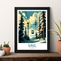 Vail Ski Resort Travel Print Wall Art Vail Ski Resort Wall Hanging Home Décor Vail Gift Art Lovers Ski Art Lover Gift Vail Print Skiing