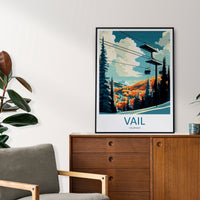 Vail Ski Resort Travel Print Wall Art Vail Ski Resort Wall Hanging Home Décor Vail Gift Art Lovers Ski Art Lover Gift Vail Print Skiing