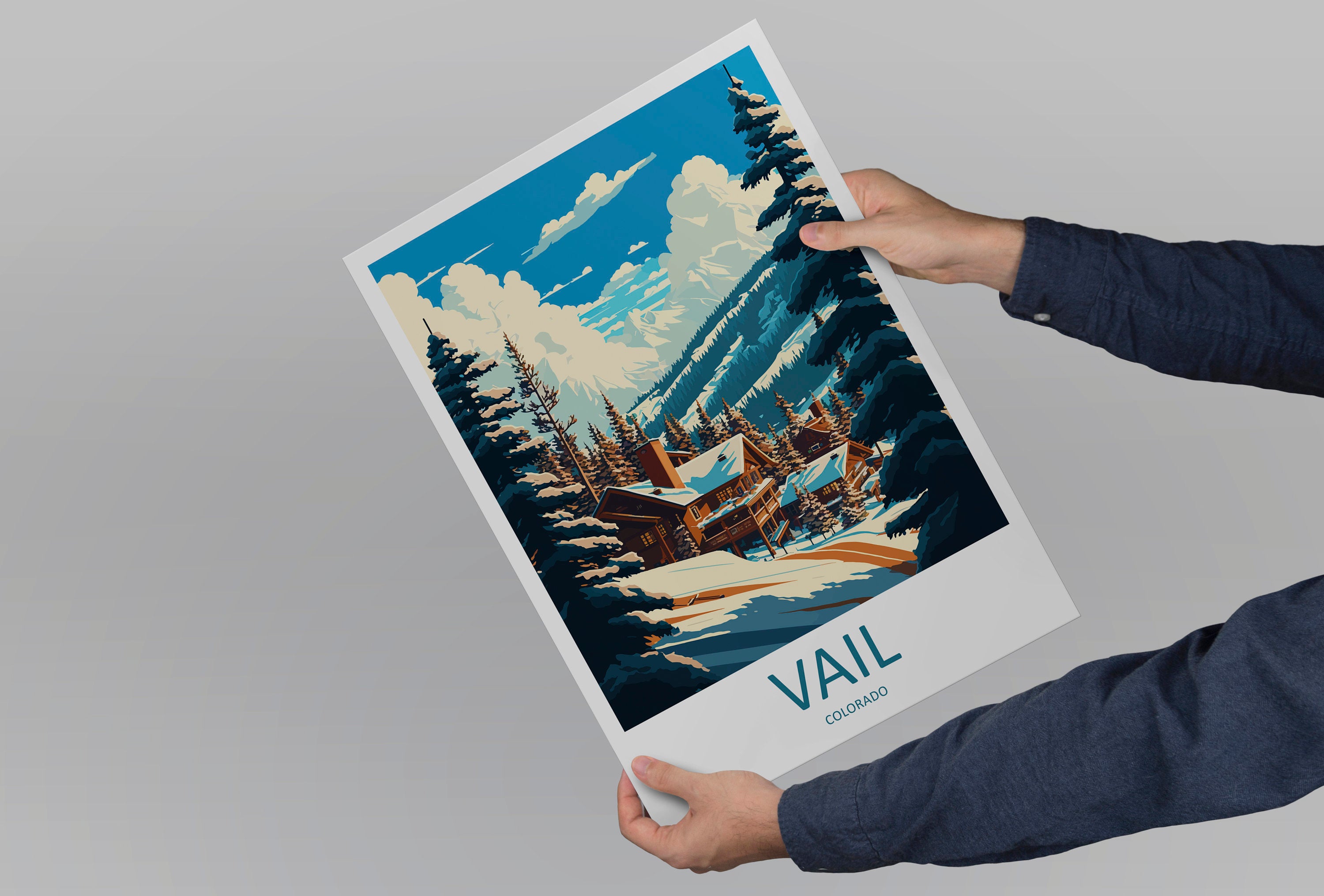 Vail Ski Resort Travel Print Wall Art Vail Ski Resort Wall Hanging Home Décor Vail Gift Art Lovers Ski Art Lover Gift Vail Print Skiing