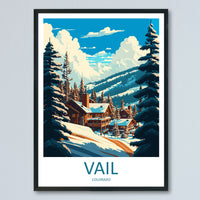Vail Ski Resort Travel Print Wall Art Vail Ski Resort Wall Hanging Home Décor Vail Gift Art Lovers Ski Art Lover Gift Vail Print Skiing