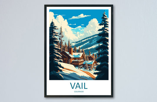 Vail Ski Resort Travel Print Wall Art Vail Ski Resort Wall Hanging Home Décor Vail Gift Art Lovers Ski Art Lover Gift Vail Print Skiing