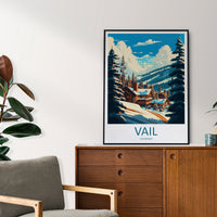 Vail Ski Resort Travel Print Wall Art Vail Ski Resort Wall Hanging Home Décor Vail Gift Art Lovers Ski Art Lover Gift Vail Print Skiing