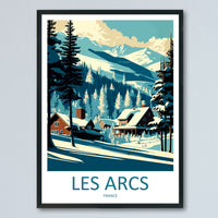 Les Arcs Travel Print Wall Art Les Arcs Wall Hanging Home Décor Les Arcs Gift Art Lovers Ski Art Lover Gift Les Arcs Print Skiing Poster