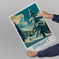 Zermatt Travel Print Wall Art Zermatt Wall Hanging Home Décor Zermatt Gift Art Lovers Ski Art Lover Gift Zermatt Print Skiing Zermatt Art