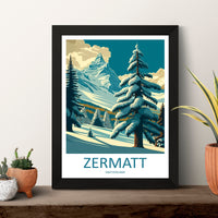 Zermatt Travel Print Wall Art Zermatt Wall Hanging Home Décor Zermatt Gift Art Lovers Ski Art Lover Gift Zermatt Print Skiing Zermatt Art