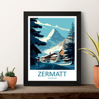 Zermatt Travel Print Wall Art Zermatt Wall Hanging Home Décor Zermatt Gift Art Lovers Ski Art Lover Gift Zermatt Print Skiing Zermatt Art