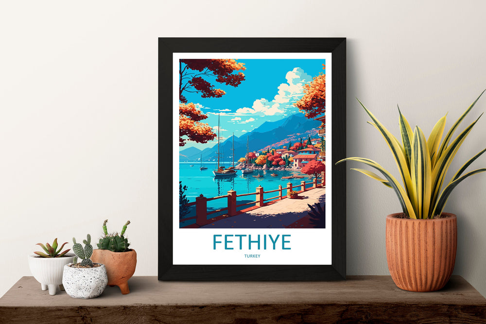 Fethiye Travel Print Wall Art Fethiye Wall Hanging Home Decoration Fethiye Gift Art Lovers Wall Art Print Art Fethiye Wall Print Turkey Art