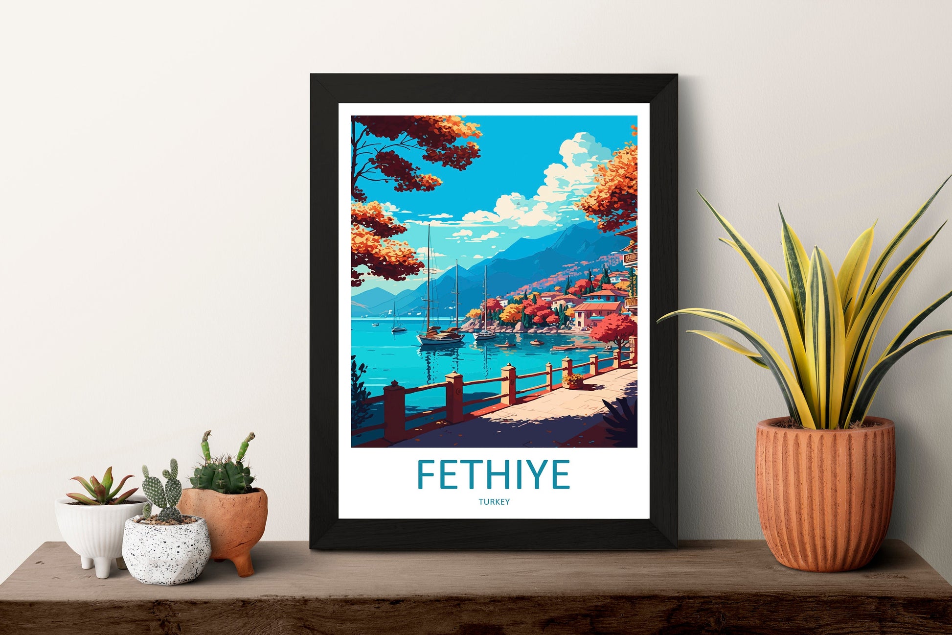 Fethiye Travel Print Wall Art Fethiye Wall Hanging Home Decoration Fethiye Gift Art Lovers Wall Art Print Art Fethiye Wall Print Turkey Art