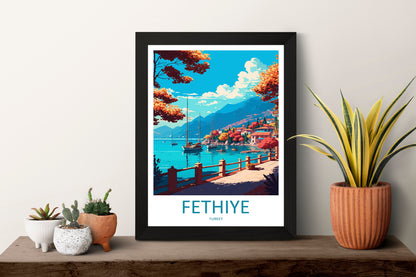 Fethiye Travel Print Wall Art Fethiye Wall Hanging Home Decoration Fethiye Gift Art Lovers Wall Art Print Art Fethiye Wall Print Turkey Art