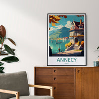 Annecy Travel Print Wall Art Annecy Wall Hanging Home Decoration Annecy Gift Art Lovers Wall Art Print Art Annecy Wall Hanging Poster Annecy