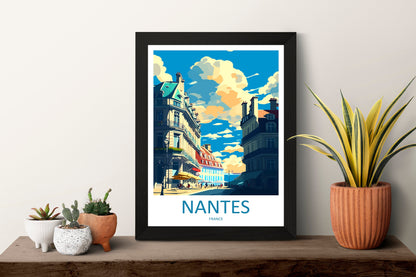 Nantes Travel Print Wall Art Nantes Wall Hanging Home Decoration Nantes Gift Art Lovers Wall Art Print Art Nantes Wall Hanging Art Poster