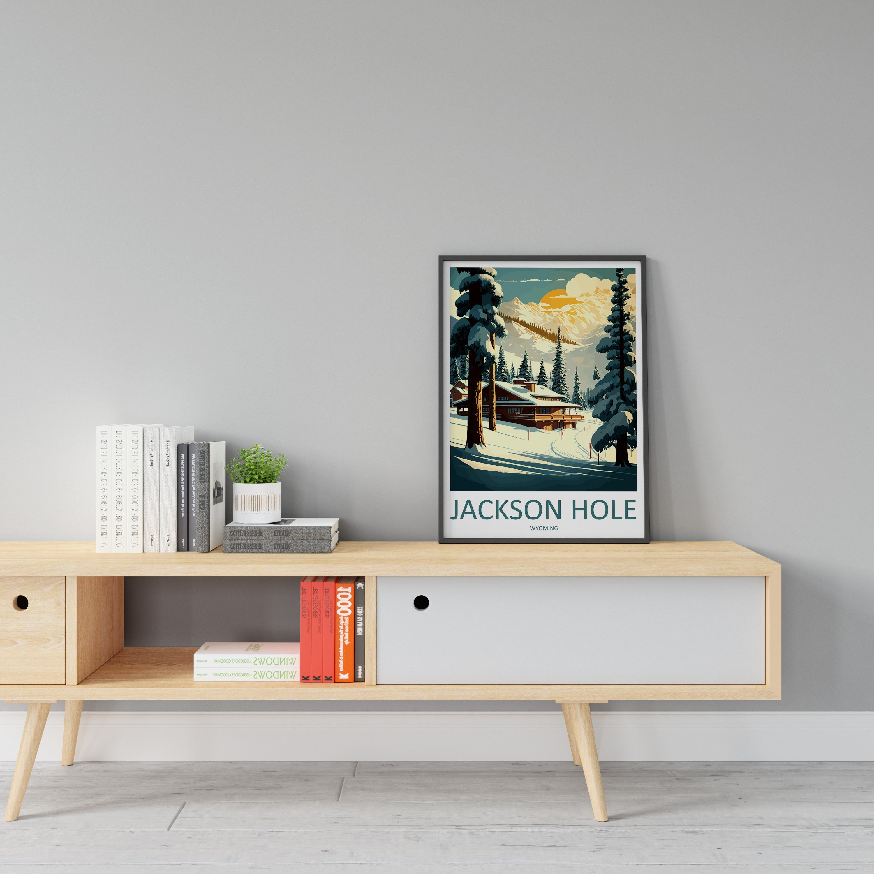 Jackson Hole Travel Print Wall Art Jackson Hole Wall Hanging Home Décor Jackson Hole Gift Art Lovers Ski Art Lover Gift Jackson Hole Print