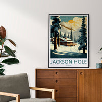 Jackson Hole Travel Print Wall Art Jackson Hole Wall Hanging Home Décor Jackson Hole Gift Art Lovers Ski Art Lover Gift Jackson Hole Print