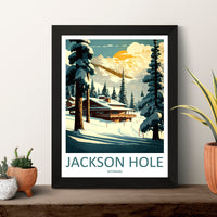 Jackson Hole Travel Print Wall Art Jackson Hole Wall Hanging Home Décor Jackson Hole Gift Art Lovers Ski Art Lover Gift Jackson Hole Print