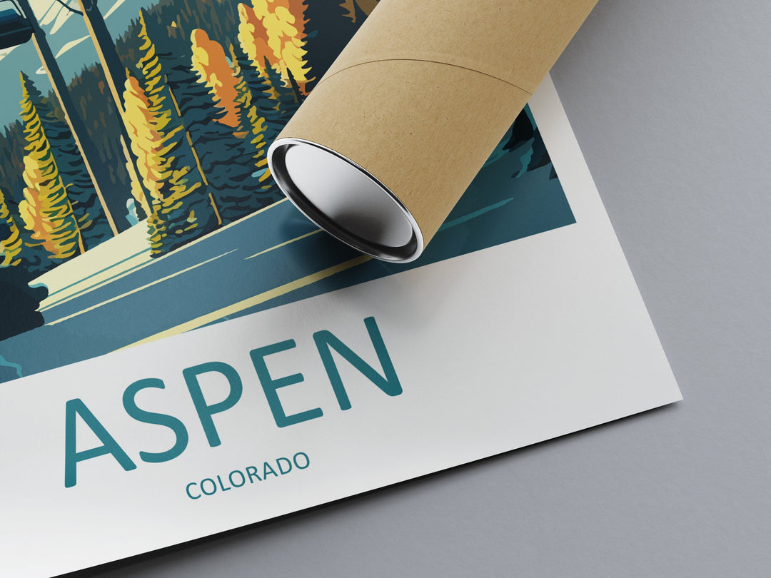 Aspen Travel Print Wall Art Aspen Wall Hanging Home Décor Aspen Gift Art Lovers Ski Art Lover Gift Aspen Print Skiing Aspen Ski Art Poster
