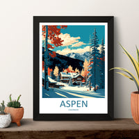 Aspen Travel Print Wall Art Aspen Wall Hanging Home Décor Aspen Gift Art Lovers Ski Art Lover Gift Aspen Print Skiing Aspen Ski Art Poster
