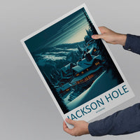 Jackson Hole Travel Print Wall Art Jackson Hole Wall Hanging Home Décor Jackson Hole Gift Art Lovers Ski Art Lover Gift Jackson Hole Print