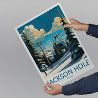 Jackson Hole Travel Print Wall Art Jackson Hole Wall Hanging Home Décor Jackson Hole Gift Art Lovers Ski Art Lover Gift Jackson Hole Print
