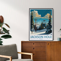 Jackson Hole Travel Print Wall Art Jackson Hole Wall Hanging Home Décor Jackson Hole Gift Art Lovers Ski Art Lover Gift Jackson Hole Print