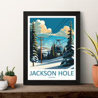 Jackson Hole Travel Print Wall Art Jackson Hole Wall Hanging Home Décor Jackson Hole Gift Art Lovers Ski Art Lover Gift Jackson Hole Print