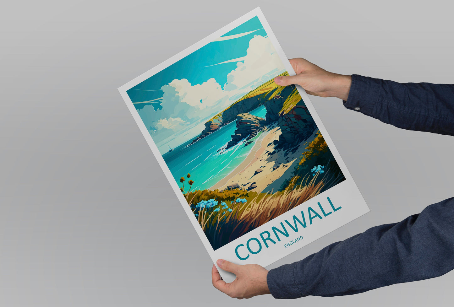 Cornwall Travel Print Wall Art Cornwall Wall Hanging Home Decoration Cornwall Gift Art Lovers Wall Art Print Art Cornwall Print Cornwall Art