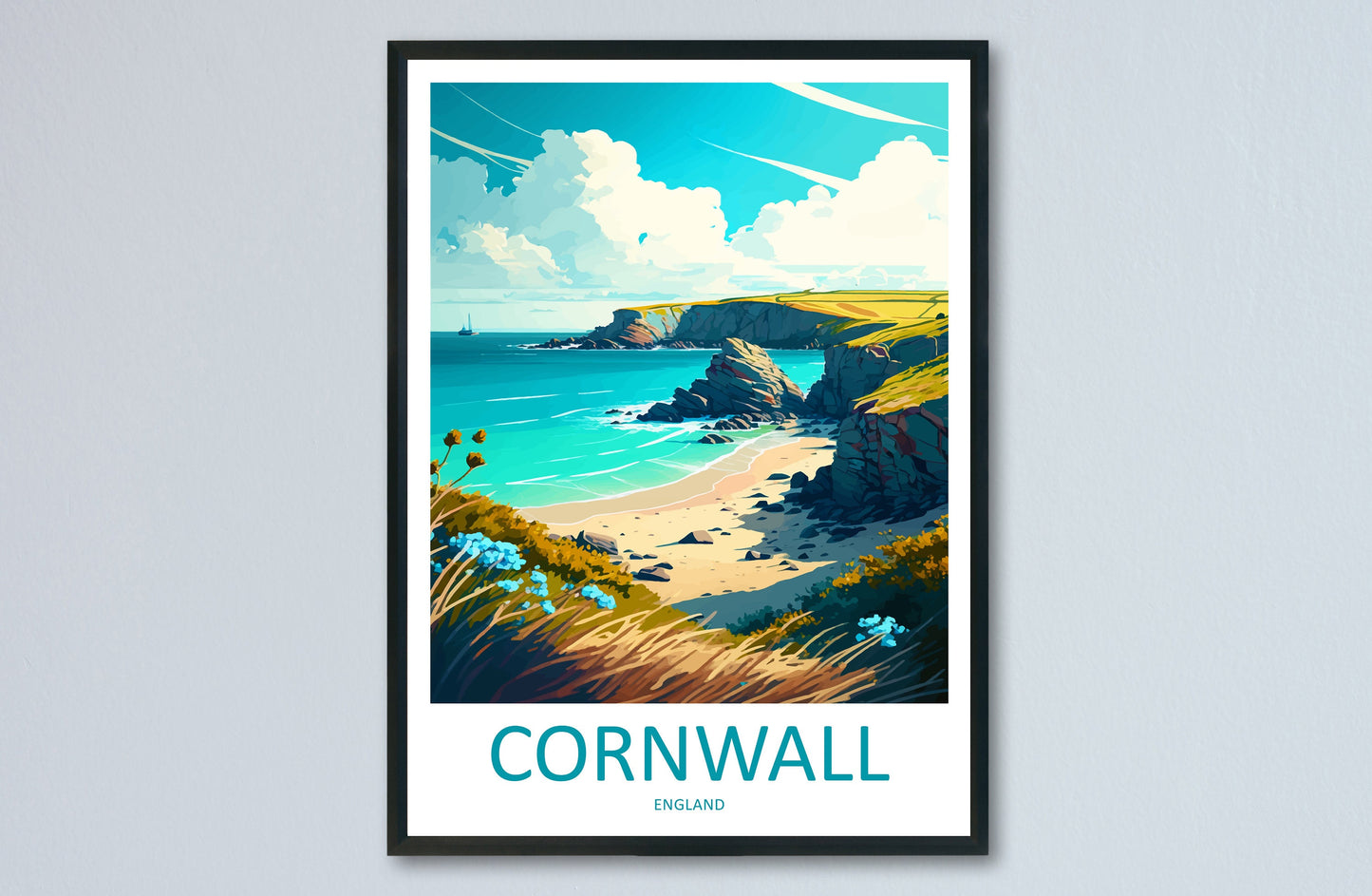 Cornwall Travel Print Wall Art Cornwall Wall Hanging Home Decoration Cornwall Gift Art Lovers Wall Art Print Art Cornwall Print Cornwall Art
