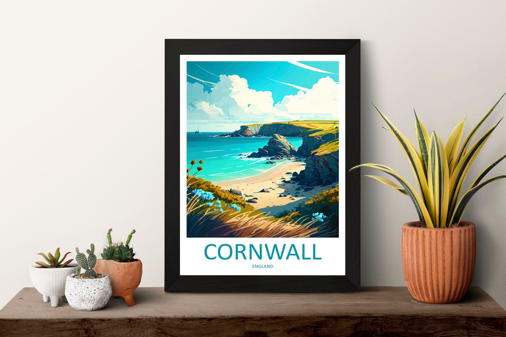 Cornwall Travel Print Wall Art Cornwall Wall Hanging Home Decoration Cornwall Gift Art Lovers Wall Art Print Art Cornwall Print Cornwall Art