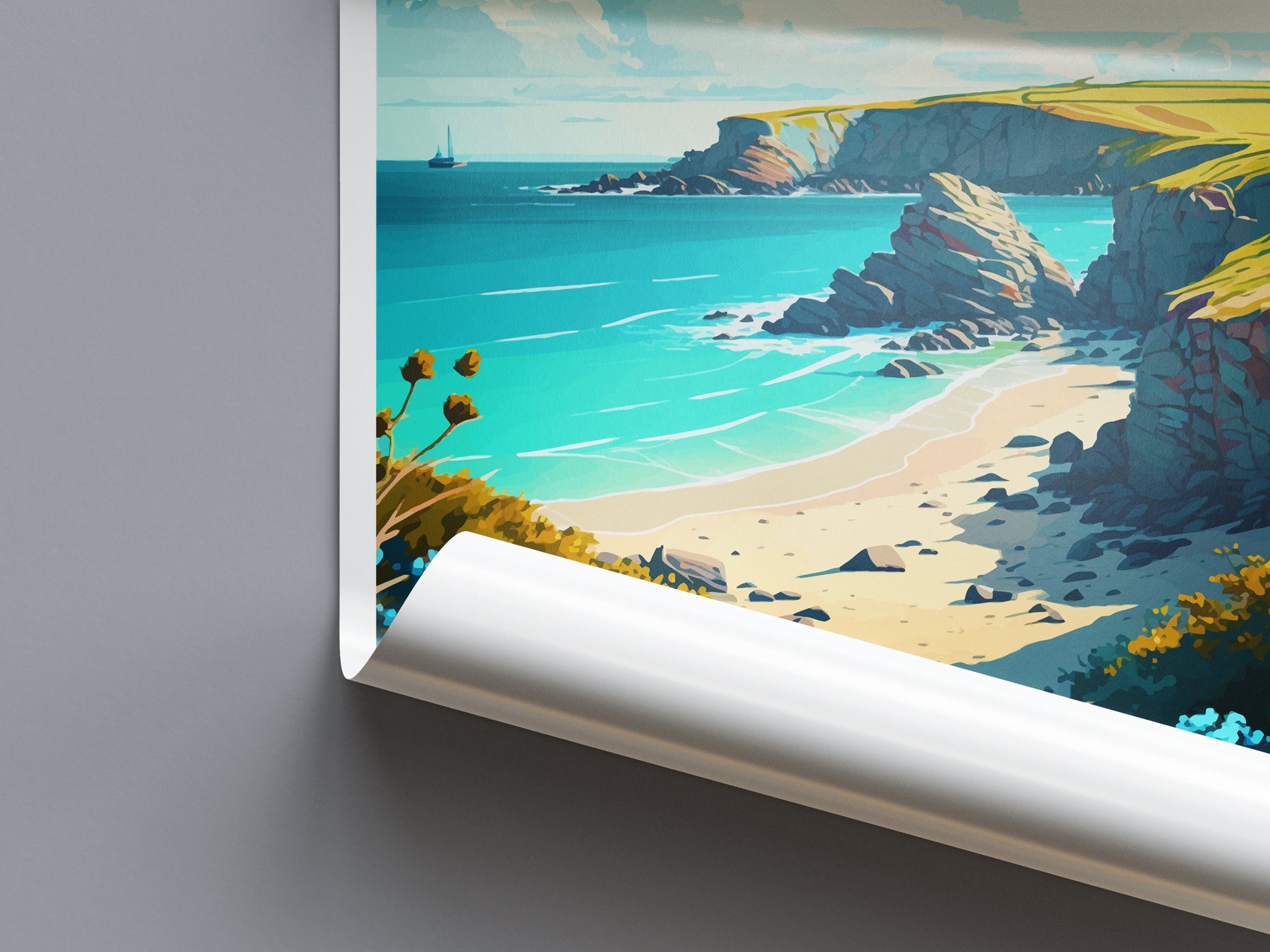 Cornwall Travel Print Wall Art Cornwall Wall Hanging Home Decoration Cornwall Gift Art Lovers Wall Art Print Art Cornwall Print Cornwall Art