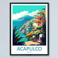 Acapulco Travel Print Wall Art Acapulco Wall Hanging Home Decoration Acapulco Gift Art Lovers Wall Art Print Art Acapulco Travel Art Poster