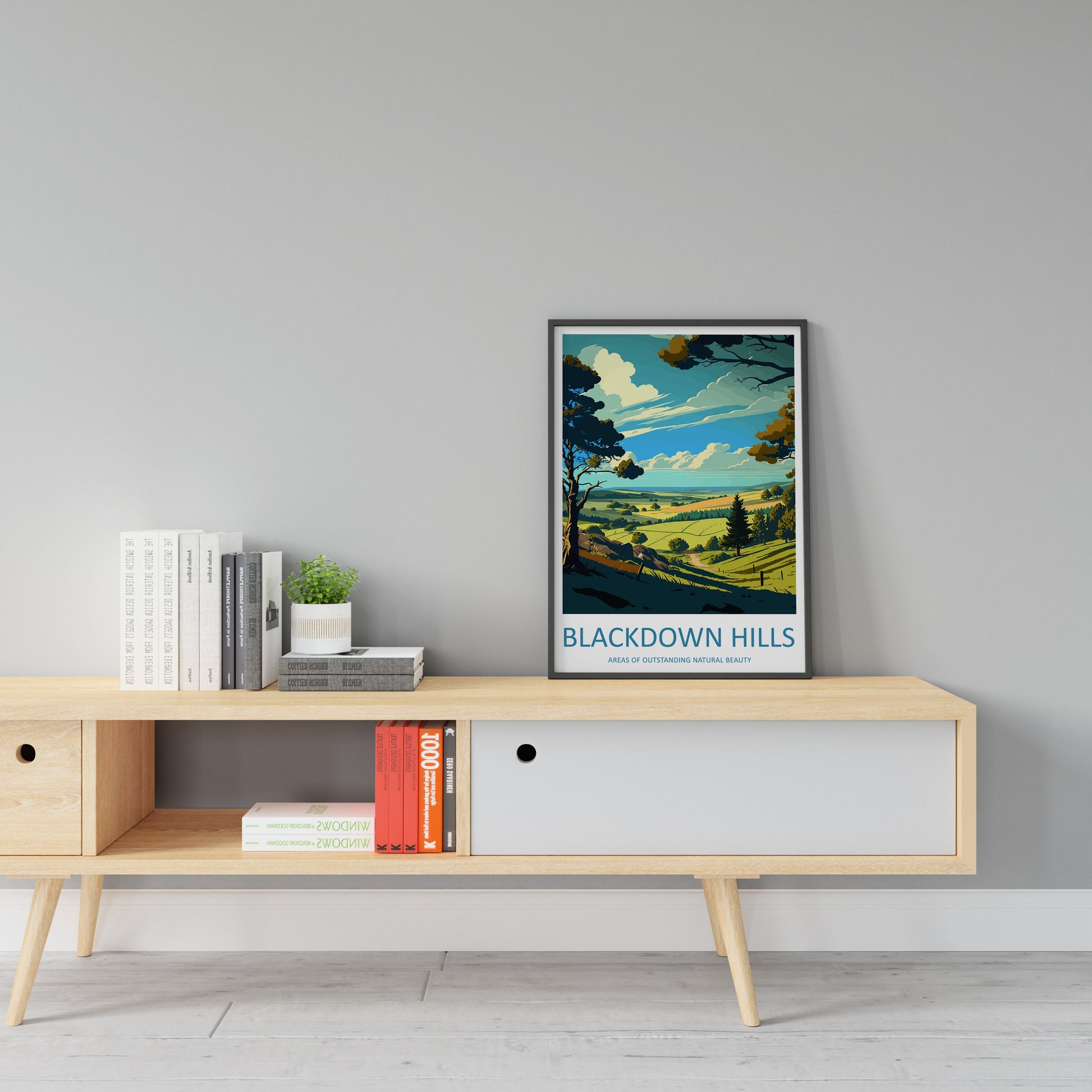 Blackdown Hills Travel Print Wall Art Blackdown Hills Wall Hanging Home Decoration Blackdown Hills Gift Art Lovers Wall Art AONB Wall Print