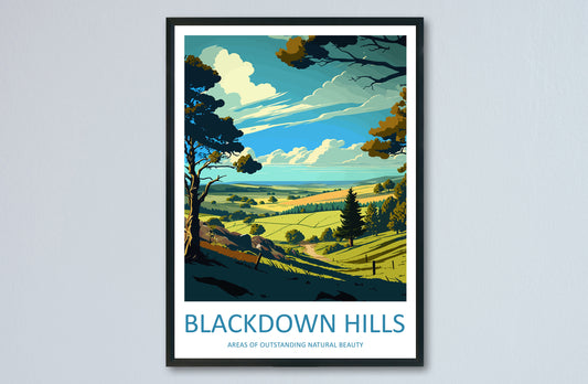 Blackdown Hills Travel Print Wall Art Blackdown Hills Wall Hanging Home Decoration Blackdown Hills Gift Art Lovers Wall Art AONB Wall Print