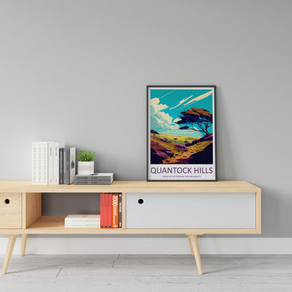 Quantock Hills Travel Print Wall Art Quantock Hills Wall Hanging Home Decoration Quantock Hills Gift Art Lovers Wall Art AONB Wall Print
