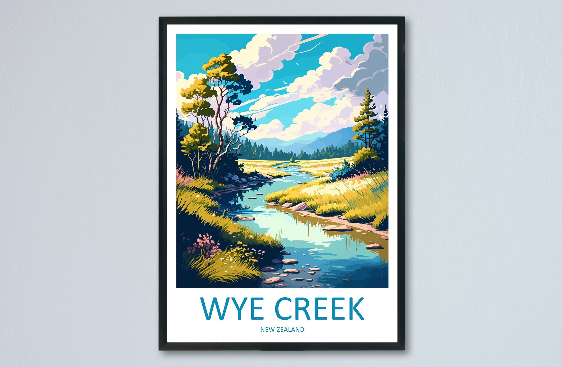 Wye Creek Travel Print Wall Art Wye Creek Wall Hanging Home Decoration Wye Creek Gift Art Lovers Wall Art Wye Creek New Zealand Wall Poster