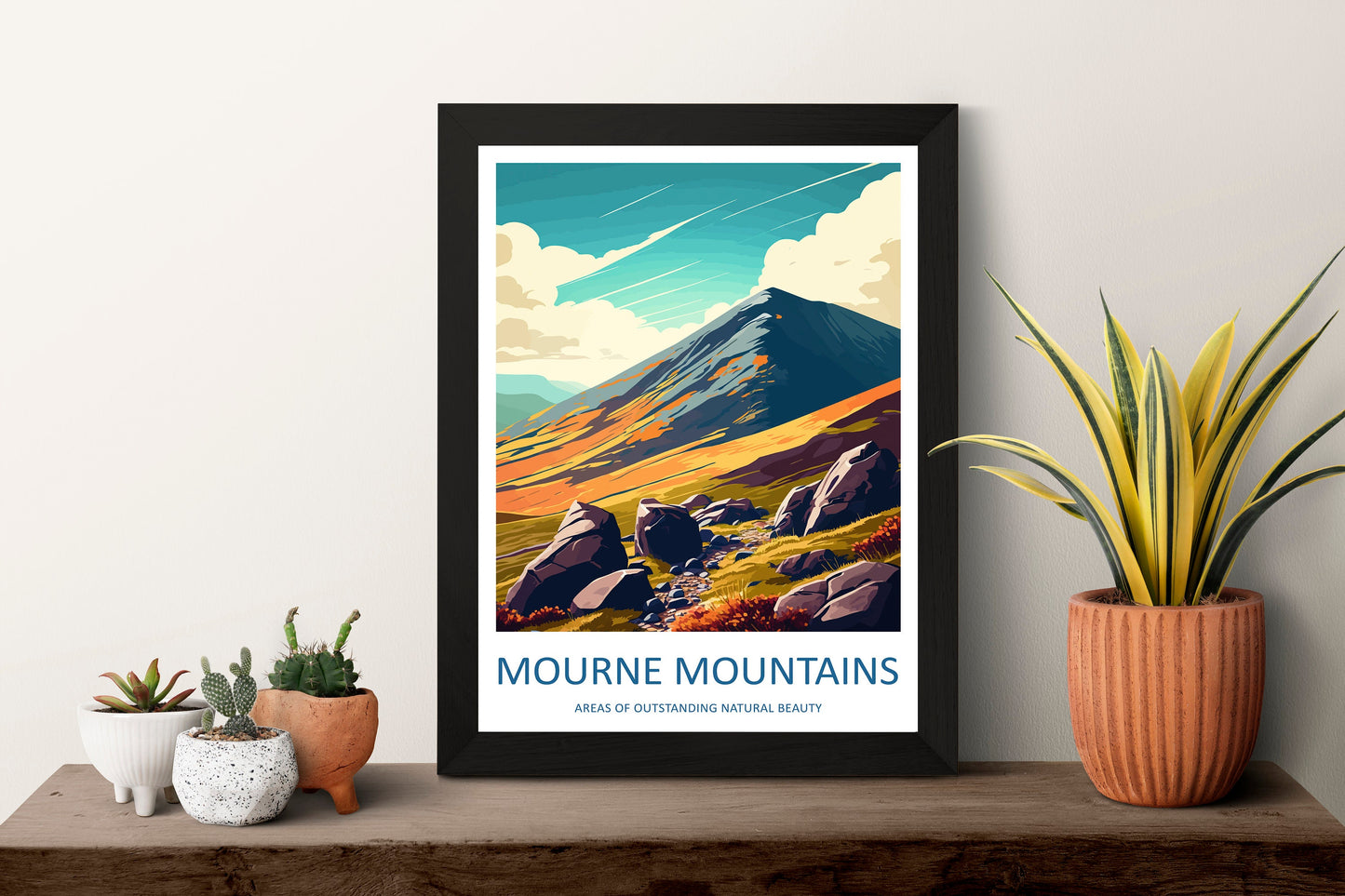Mourne Mountains Travel Print Wall Art Mourne Mountains Wall Hanging Home Decoration Mourne Mountains Gift Art Lovers Wall Art AONB Wall Art