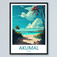 Akumal Travel Print Wall Art Akumal Wall Hanging Home Decoration Akumal Gift Art Lovers Wall Art Print Art Akumal Mexico Wall Poster