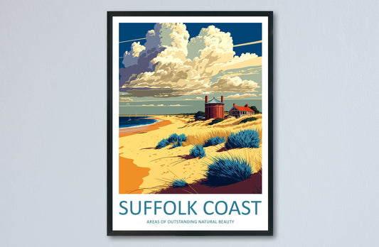 Suffolk Coast Travel Print Wall Art Suffolk Coast Wall Hanging Home Decoration Suffolk Coast Gift Art Lovers Wall Art AONB Wall Print
