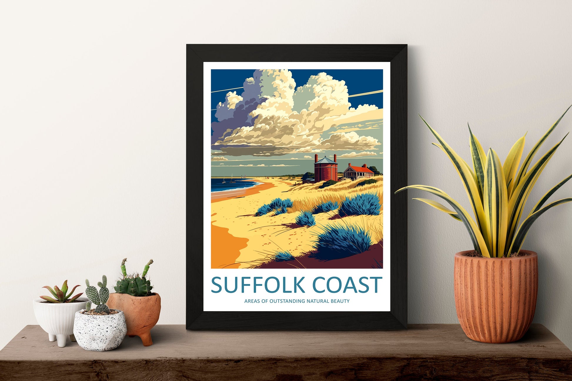 Suffolk Coast Travel Print Wall Art Suffolk Coast Wall Hanging Home Decoration Suffolk Coast Gift Art Lovers Wall Art AONB Wall Print